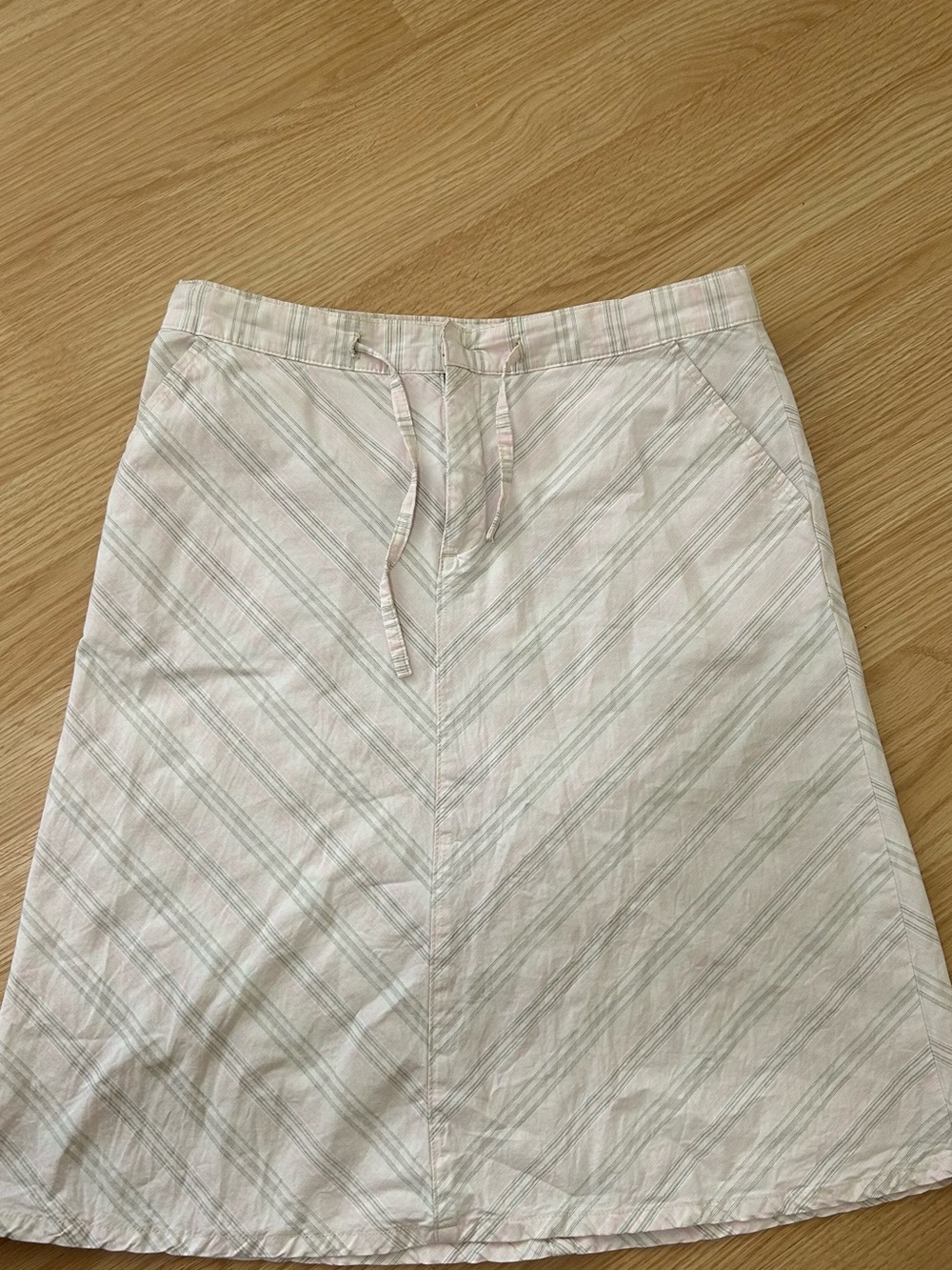 Vintage y2k MAVI "Elsie" Striped Drawstring A-Line Midi Skirt - Size S